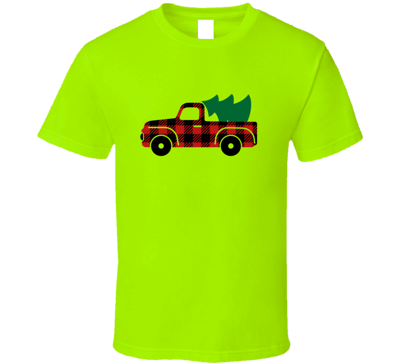 Plaid Christmas Tree Pickup Truck Tee Holiday Tshirt Great Yuletide T Shirt