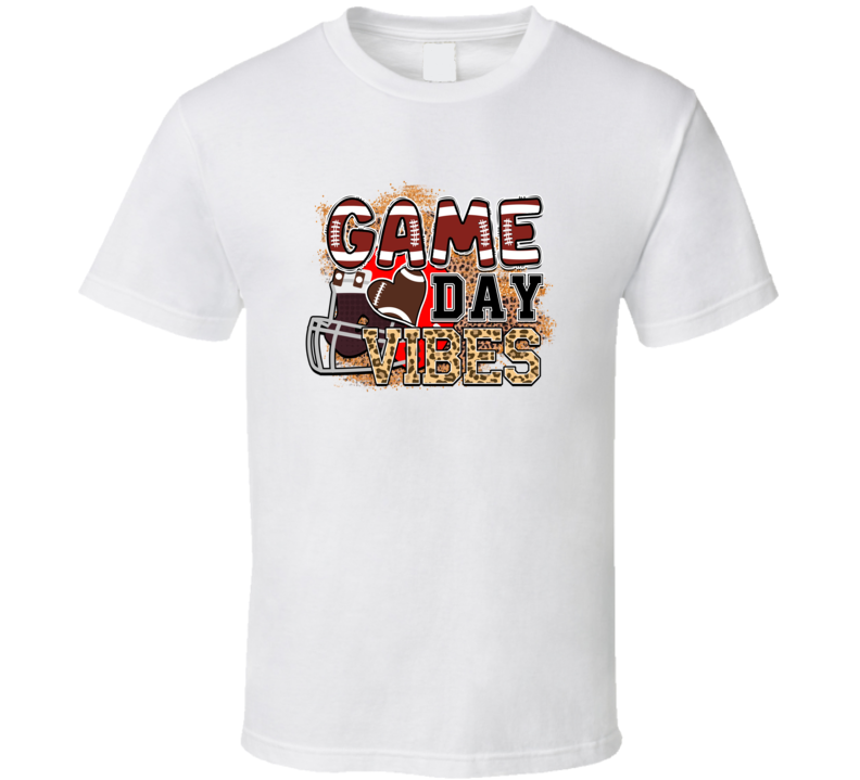 Game Day Vibes Tee Cool Football Tshirt Gridiron T Shirt