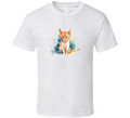 Fun Painted Cat Tee Colorful Cat Lover Tshirt Feline Novelty T Shirt