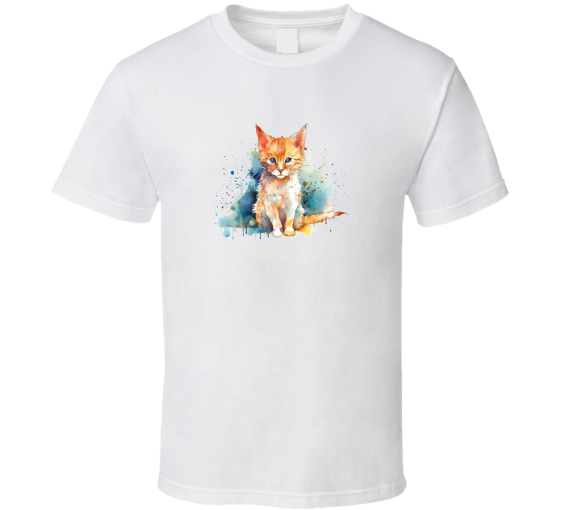 Fun Painted Cat Tee Colorful Cat Lover Tshirt Feline Novelty T Shirt
