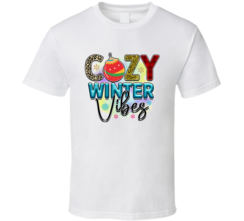 Cozy Winter Vibes Tee Cool Fall T-shirt Winter Season Novelty T Shirt