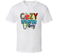 Cozy Winter Vibes Tee Cool Fall T-shirt Winter Season Novelty T Shirt