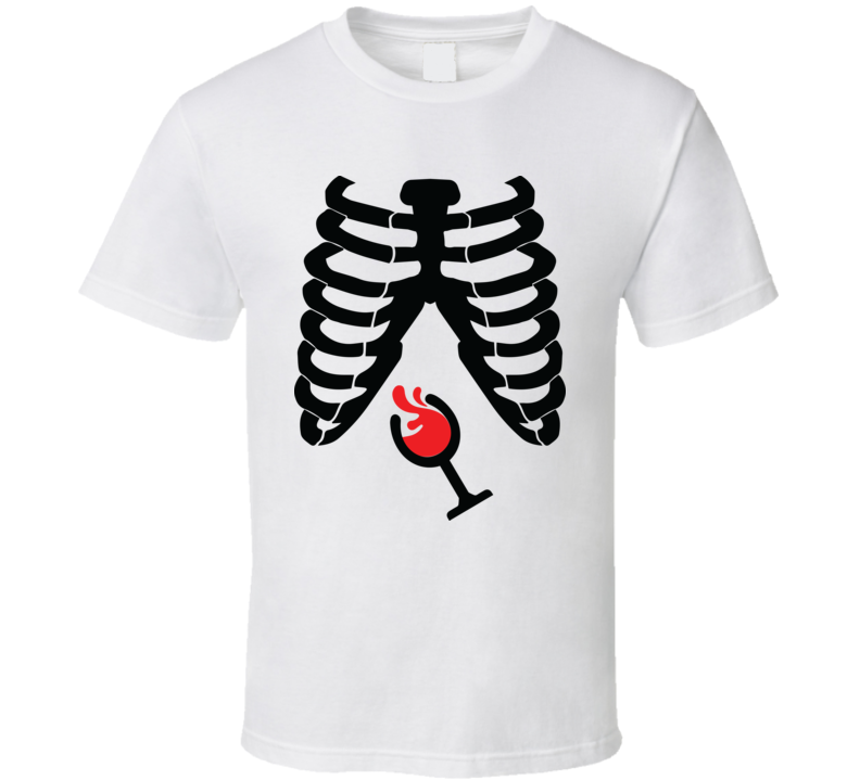Rib Skeleton Halloween Tee Cool Fall T-shirt Holiday Novelty T Shirt