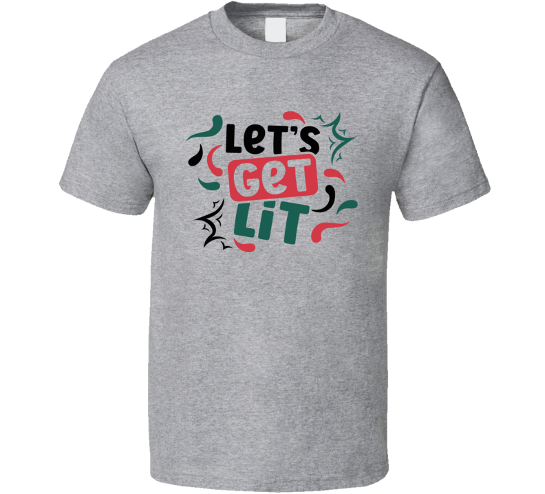 Lets Get Lit Drinking Tee Funny Christmas Tshirt Holiday T Shirt