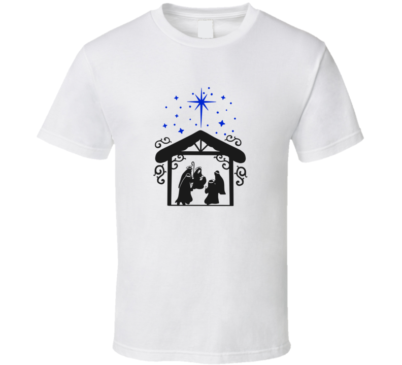 Jesus' Birth Nativity Scene Tee Christian Faith Christmas Novelty T Shirt
