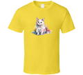 Pretty Painted White Cat Tee Colorful Cat Lover Tshirt Feline Novelty T Shirt