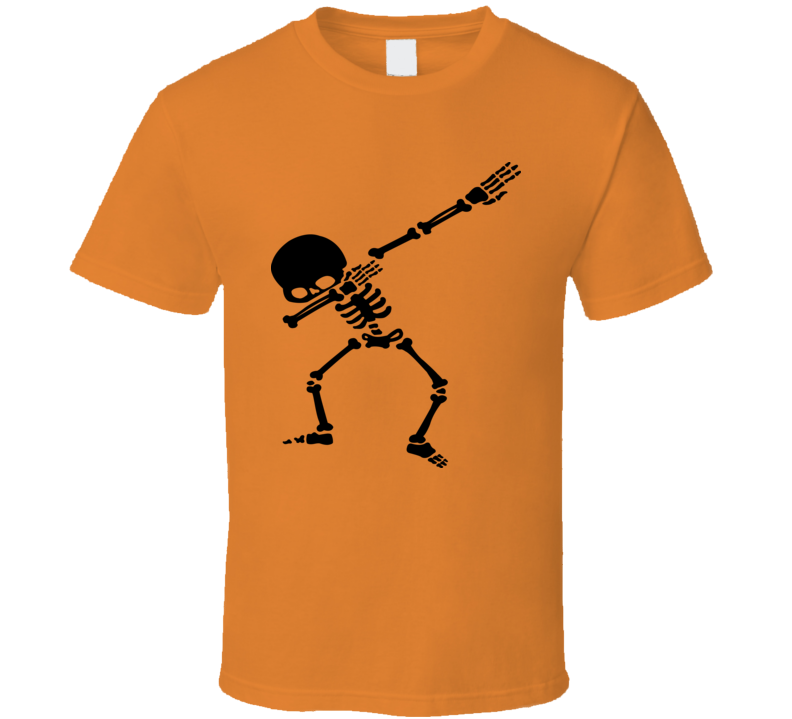 Dabbing Skeleton Halloween Tee Cool Fall T-shirt Holiday Funny Novelty T Shirt