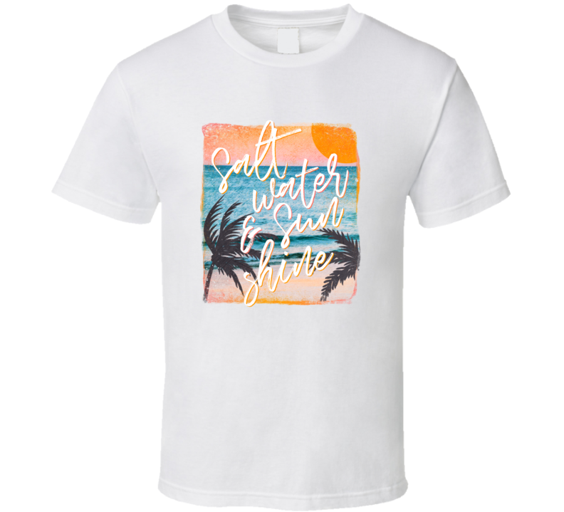 Salt Water Sunshine Retro Tee Cool Summertime T-shirt Summer Season Novelty T Shirt