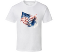 Painted American Flag T-shirt Patriotic Stars &amp; Stripes Tee Usa T Shirt