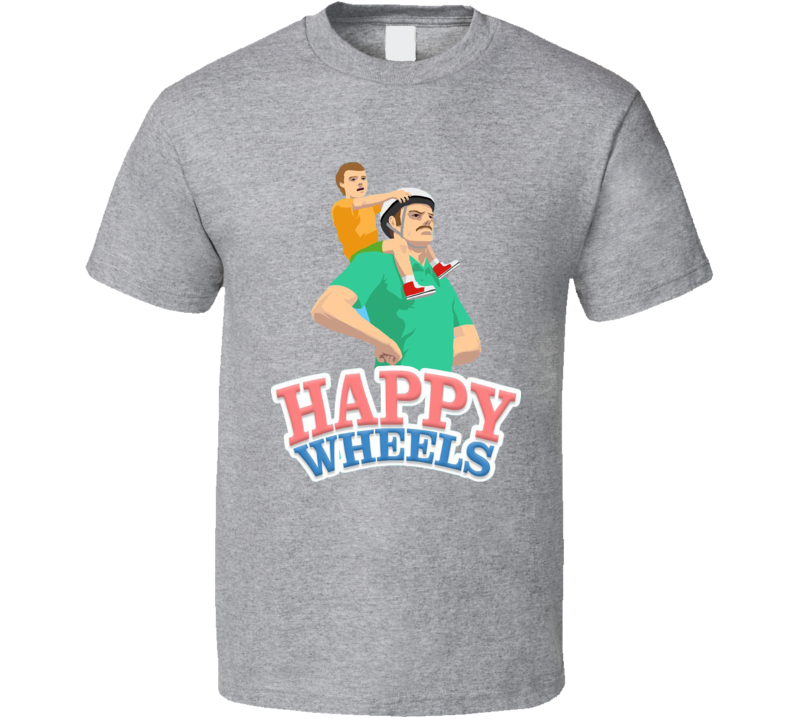 Happy Wheels T Shirt Unisex Funny T-Shirt Cute Fun Novelty Game App Shirt New
